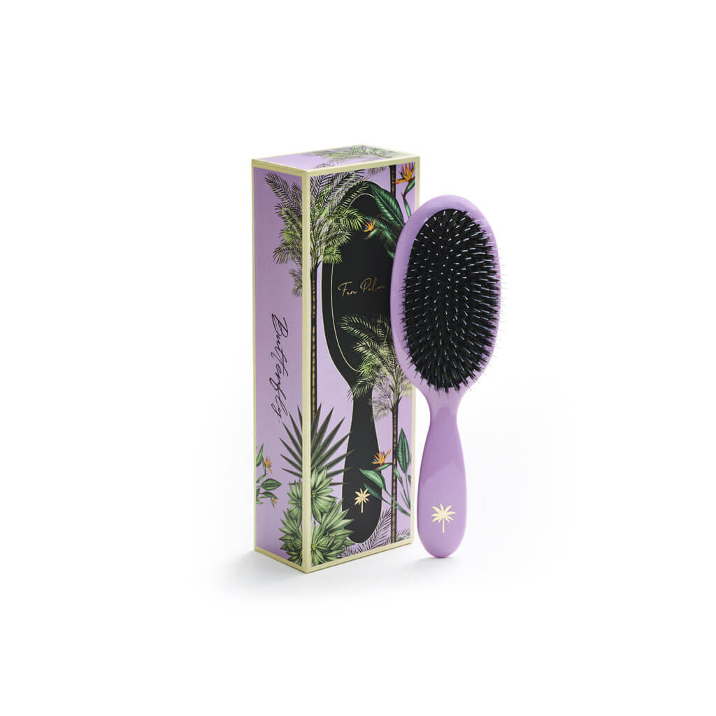 Fan Palm Hair Brush - Butterfly - Medium